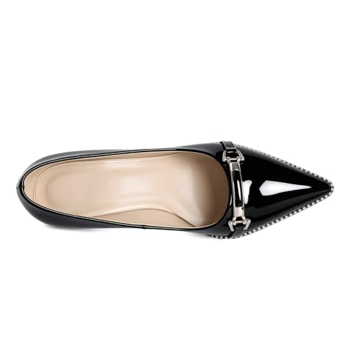 Image of Women's High Heel Pumps Stiletto Heel Pumps for Women Pointed Toe Heels Elegant Classic 3.5 Inch Beaded Pumps