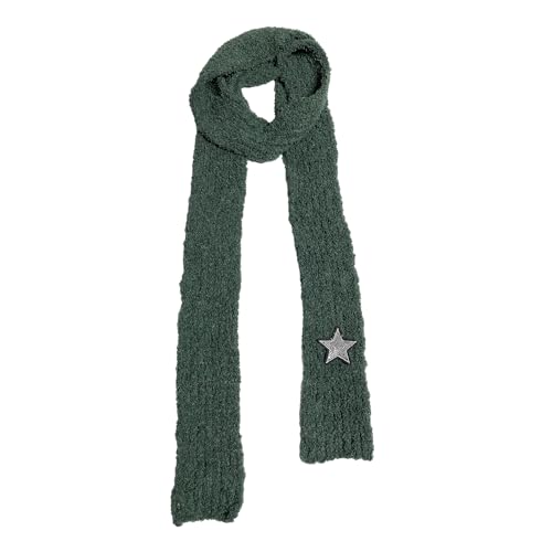 Lady Harajuku Cool Scarf With Star Decals Y2k Girl Decorative Knitted Scarf Fashion Casual Street Neckerchief Knit