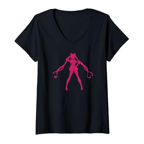 Womens Crescent Moon Planet Sailor Astronomy Mom Anime Girl Fans V-Neck T-Shirt Cover