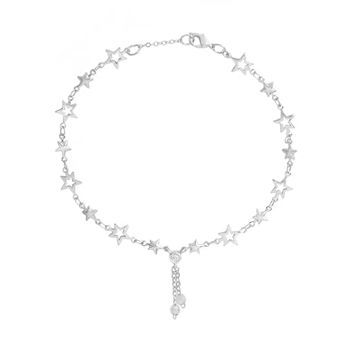 Image of MINUTIAE Fashion Anklet With Solitaire Crystal Diamonds Painjan Payal Leg Chain Foot Jewellery For Women and Girls