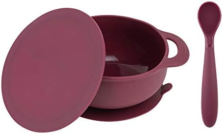Anchor Bowl with Lid + Spoon by Bazzle Baby, Strong Suction, BPA Free Silicone, 4 to 36 Months