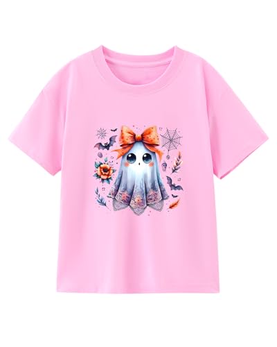 Halloween Shirt for Boys Girls Kids Toddler Pumpkin Shirts Halloween T-Shirts Ghost Clothes Short Sleeve Cotton Tee 2-8 Years