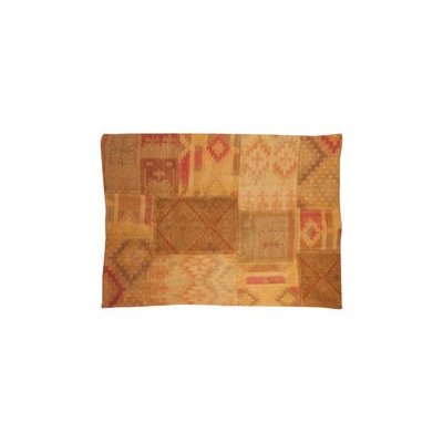 Ian Snow Ochre Wool/Jute Hand Stitched Rug, Red