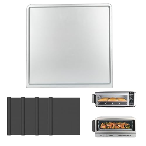 Crumb Tray For Ninja Foodi Sp101 Sp151 Sp201 Sp301 Air Fryer, Replacement Tray Pan With 4 Pcs Black Non-Stick Liners For Flip Toaster Oven Parts,Air Fryer Accessories For Ninja Digital Countertop Oven