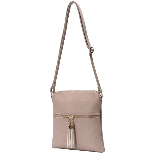 Image of Solene Womens Lightweight Medium Crossbody Purse with Tassel, Perfect Size Crossbody Bags for Daily Use, travel