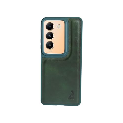 Image of AIBEX Shield Back Cover Case Compatible with Vivo T3 5G / Vivo Y200e 5G Back Cover | Flexible Vegan Leather | Full Camera Protection | Raised Edges | Super Soft-Touch | Bumper Case