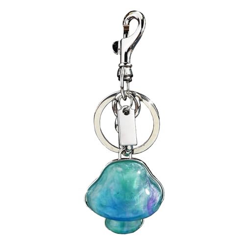 ZDHC Llavero de hongos naturales con forma de hongos y hongos, bonito llavero de resina para alimentos, bolso de mano, accesorios para mujeres y hombres (plateado)
