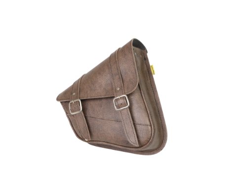 Dowco Willie & Max 59779-00 Synthetic Leather Swingarm Bag: Brown, Fits Dual Shock