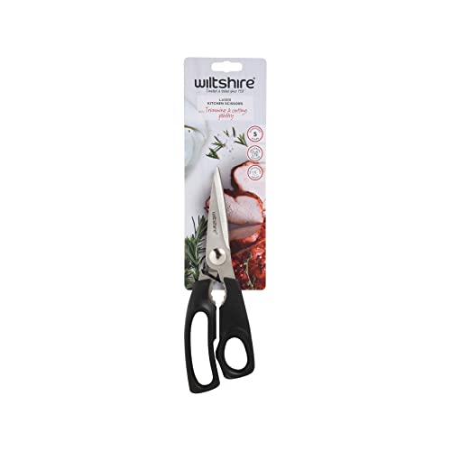 Wiltshire Laser Plus Kitchen Scissors, Kitchen Shears, Stainless Steel Blade with Plastic Handle, Right and Left Handed