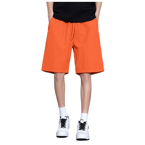 Short en lin pour homme coupe ample décontractée avec cordon