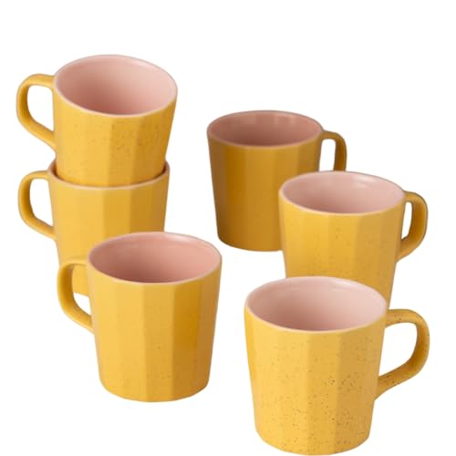 Image of Clay Craft Fine Ceramic Armada Coffee Mug Set of 6, Cups for Tea & Coffee, Mug Set, Gift Set, Elegant Design for Home and Kitchen and Can Be Gifted to Your Loved Ones On Any Occassions