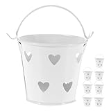 Seau décoratif en métal - remplissez chacun de bonbons, de menthes ou de toute friandise spéciale que vous souhaitez offrir aux invités du mariage, seau décoratif