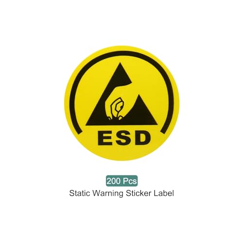 Image of MECCANIXITY 200pcs ESD Labels Static Caution Warning Stickers Label for Electronic Sensitive Devices, 4.5cm