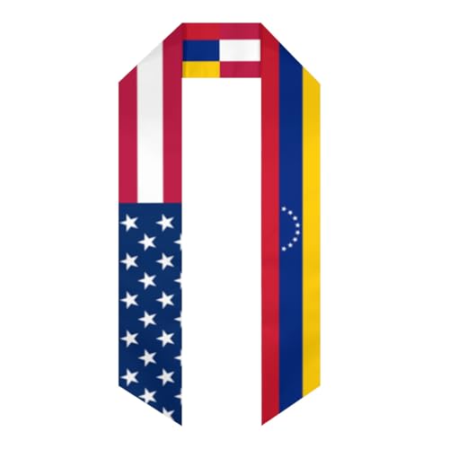 America Flag and Venezuela Flag Graduation stole sash flag graduation sash for International Student flag scarf