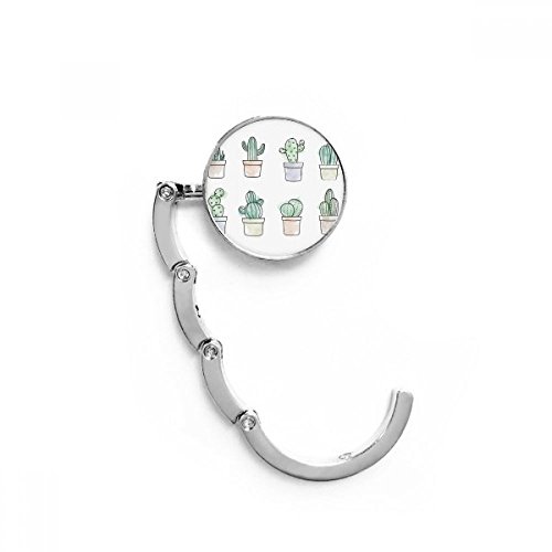 Cuelgabolsos plegable de mesa con ilustración de cactus para proteger tu bolso del suelo