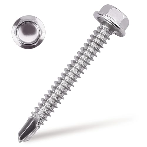 Vis auto-perceuses anti-rouille en inox 410 vis tôle tête hexagonale #14