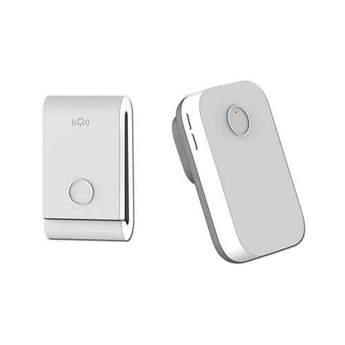 Swokely Campanello senza fili Kit di pulsanti autoalimentati, 38 campanelli, portata fino a 656 piedi, campanello wireless per home office, Plug and Play, installazione semplice