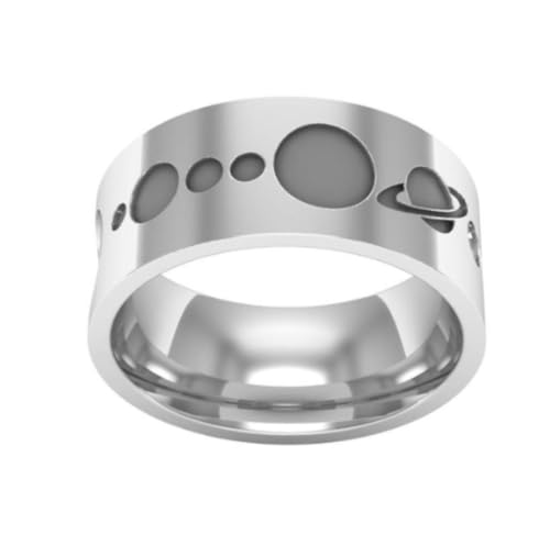 Bague en acier inoxydable et argent 925 femme large anneau 6mm