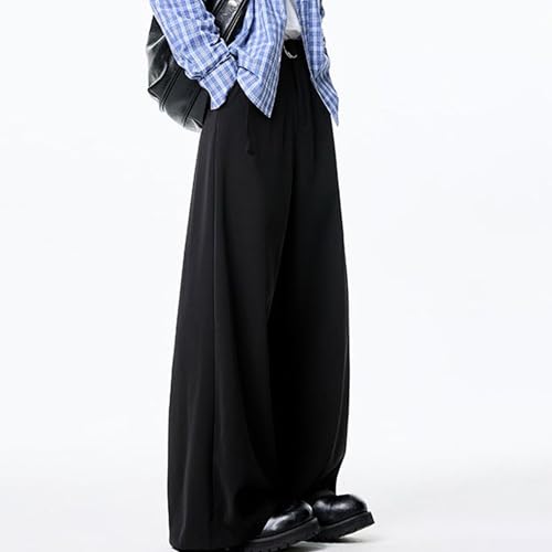 Men's Wide Leg Dress Suit Pants Business Casual Dress Pant with Pocket Office Work Wide Leg Loose Trousers3