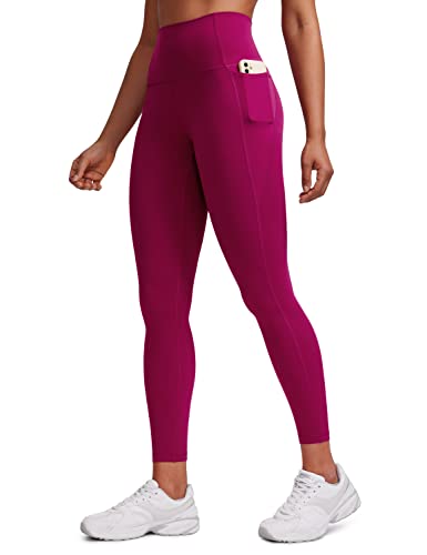 CRZ YOGA Butterluxe Workout Leggings För Kvinnor 25'- Gymyogabyxor Med Hög Midja Och Fickor Smörmjuka Magenta Purple M