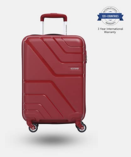 Image of American Tourister Polypropylene 4 Wheels Trolley Bag for Travel | Upland Spinner 55 Cms Hardsided Small Cabin Luggage Bag | Suitcase for Travel | Trolley Bag for Travelling, Formula Red