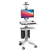 SDdPulse Floor Mobile Ward Round 17-32 Inch Standing Office with Wheeled Trolley Monitor, with Drawable Keyboard Shelf and Liftable Tray, Suitable for Hospitals,