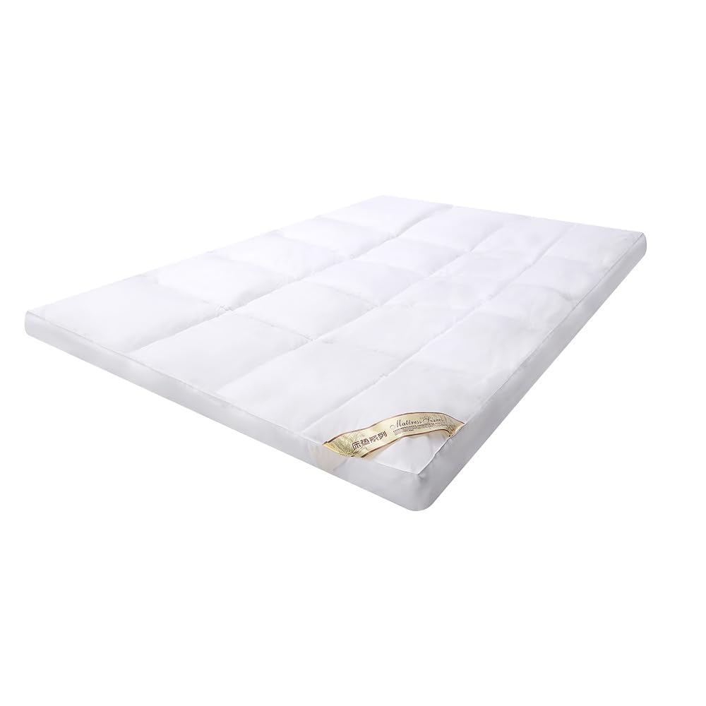SUNNYNEST Soft & Supportive Memory Foam Topper – 10cm Deep for Small Double Bed, White with Fluffy Quilted Cover & Secure Straps