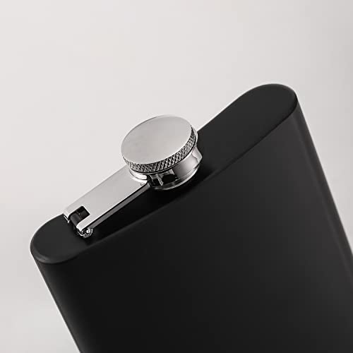 Hip Flask For Liquor 8 Oz Stainless Steel Leak Proof With Funnel,Alcohol Drinking Flask For Men(Black) #TOP6
