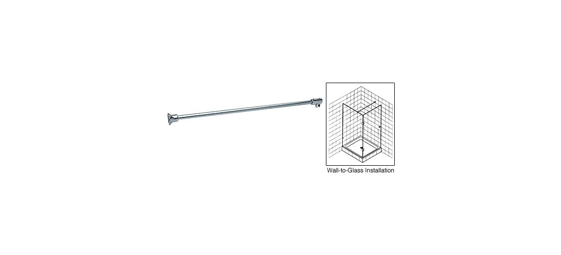 Barre de support wall-to-glass en nickel brossé pour paroi de douche haut de gamme
