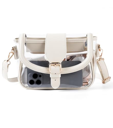 Image of Clear Bag for Stadium Events, Stadium Approved Clear Crossbody Bag for women,Waterproof Saddle bag for Concert