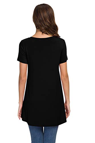 AWULIFFAN Women's Summer Casual Short Sleeve V-Neck T-Shirt Tunic Tops Blouse Shirts3