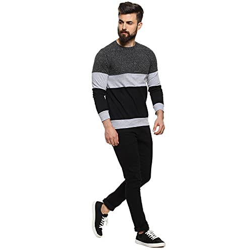 Image of CAHOOT Men's Blue and Mint Ombre Henley Neck Short Sleeve Regular Fit T Shirt for Regular Wear