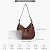 KESUDE Umhängetasche Damen Mittelgroß, PU Leder Schultertasche Handtasche Vintage Beuteltasche Tote Bag Tragetasche Hobo Große Kapazität mit Reißverschluss für Schule Büro Arbeit Uni, Kaffee #3