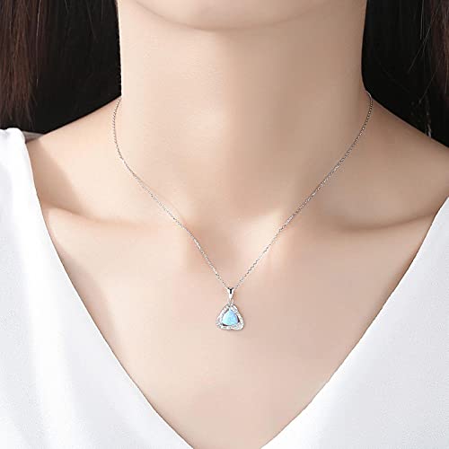 Pendentif en Opale de feu argenté, cadeau de mariage idéal - 2