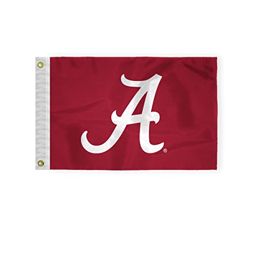 Alabama University Crimson Tide Primary A Logo Flags - 12x18 Inch Printed 200D Nylon with Brass Grommets - Officially NCAA Licensed Alabama University Crimson Tide Red Bama UA Flags