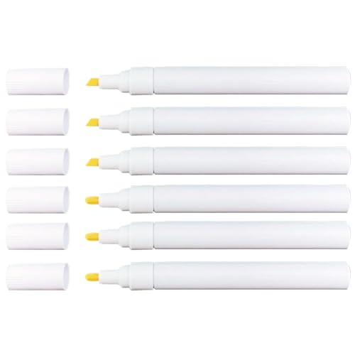 Diwimiki Set of 6 Empty Refillable Paint Pen,3mm/6mm Round and Oblique Tip, Aluminum Barrle Painting Markers Refillable Acrylic Paint Marker for Drawing Graffiti Artist Work