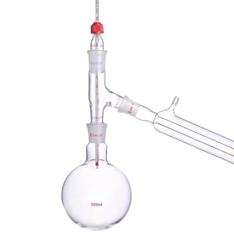 High Borosilicate Glass Atmospheric Distillation Device Package - Round/Conical Flasks with Complete Accessories(Package 2)