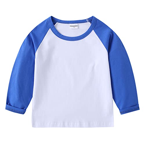 Toddler Baby Boy Girl Long Sleeve Crewneck Pullover Sweatshirt Color Block Shirt Tops Casual Tees Fall Boys Shirts