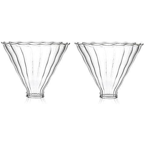 Mozacona 2pcs Glass Funnel Pour Over Coffee Filters,Coffee Drippers Cover
