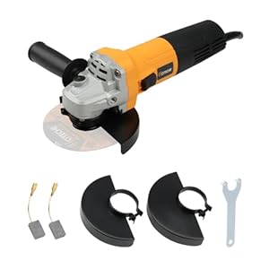 Hoteche 115/125mm 800W Winkelschleifer - 10000rpm Leerlauf, Gelb, Farbige Verpackung