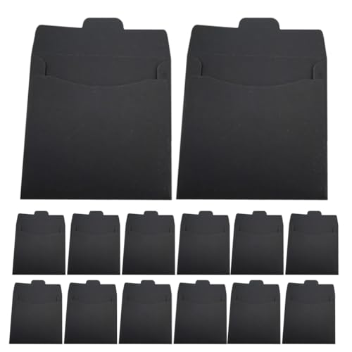DIYEAH Lot De 50 Pochettes Pour CD En Papier Kraft Pour Dvd Enveloppes En Papier Vierge Pour Cd Support De Rangement En Kraft Pour Housses D'emballage (Noir)