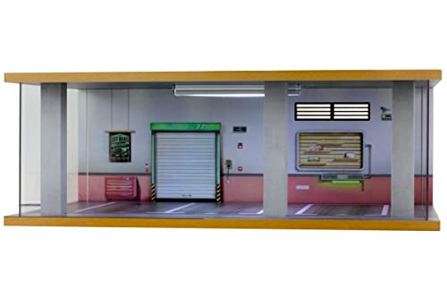 Image of 1 /24 Scale Die-cast Car Garage Display Case with Clear Acrylic Cover and LED Lighting for 3 Parking Space Off Road Style (1 /24 3Poff Road)