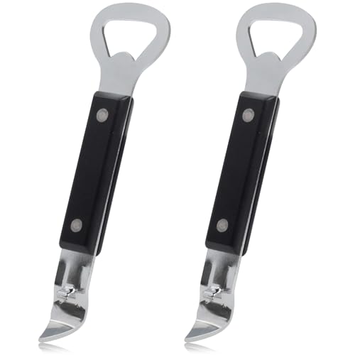 2-Pack Can Punch Bottle Opener – Dual-Use Manual Can and Bottle Opener – Stainless Steel with Plastic Handle – Durable, Compact, Dishwasher Safe – Ideal for Camping, Kitchen & Travel
