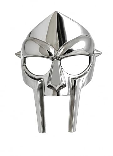 Medieval Gladiator Face Mask Steel Finish Metal Cosplay Helmet | Silver Costume Mask for Collectors Halloween Display Fan Art and Cosplay Accessories