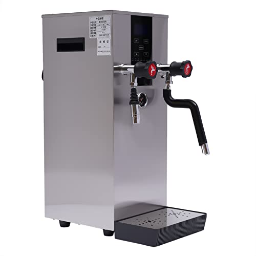 Commercial Steam Water Boiling Machine 12L Electric Milk Foam Maker With Lcd Screen Displays Real-Time Temperature, Espresso Coffee Milk Foam Machine For Bubble Tea Stores Coffee Shops Snack Stores #TOP5