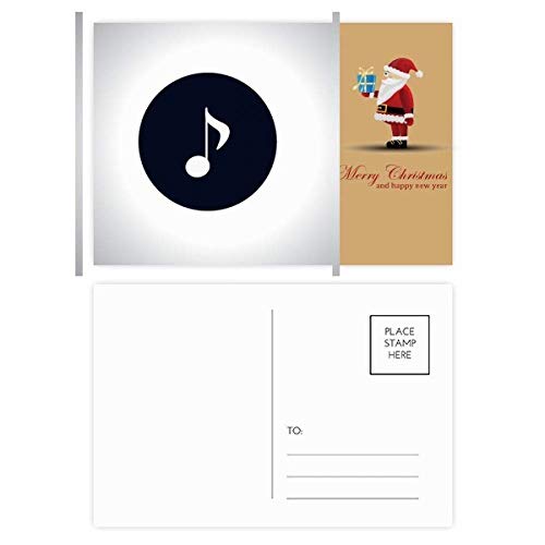 Cartes postales Père Noël Noir avec notes de musique blanches pour fêtes de fin d'année lot de 20
