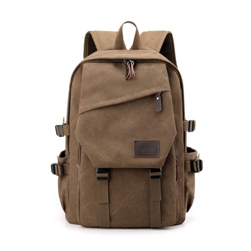 Sac à dos ordinateur 15.6 pouces voyage et travail grand sac en toile homme café