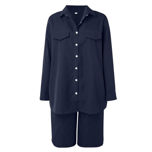 Casual 2 Piece Outfits Linen Blazer Shorts Set for Women Plus Size Solid Color Pants Suits with Pockets4