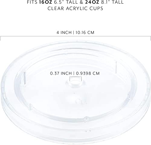 Darware Replacement Lids For Acrylic Tumblers (6-Pack); Fits 3.75 Inch Wide Mouth Travel Cups #TOP7