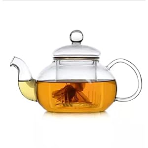 Glass Teapot with Removable Infuser, Safe Tea Kettle, Blooming and Loose Leaf Tea Maker Set 20.3 Ounce / 600ML